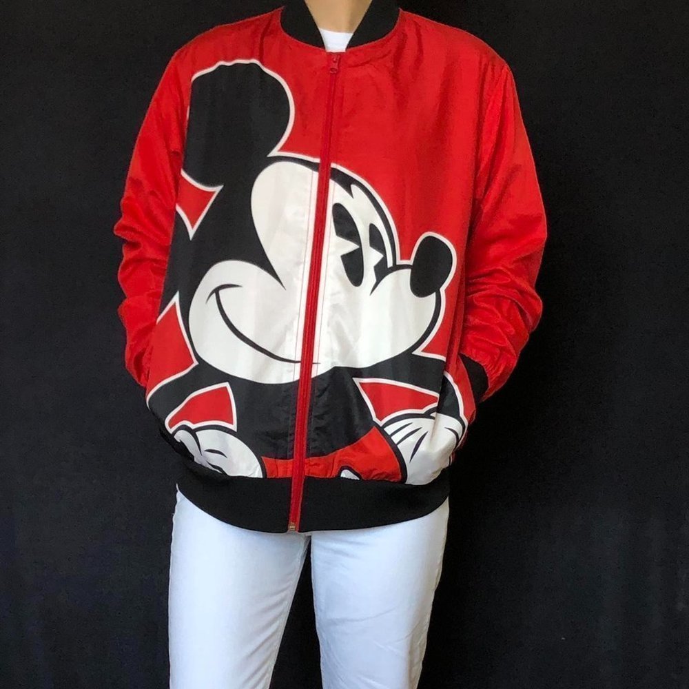 𝅺DISNEY Mickey Red Bomber Jacket